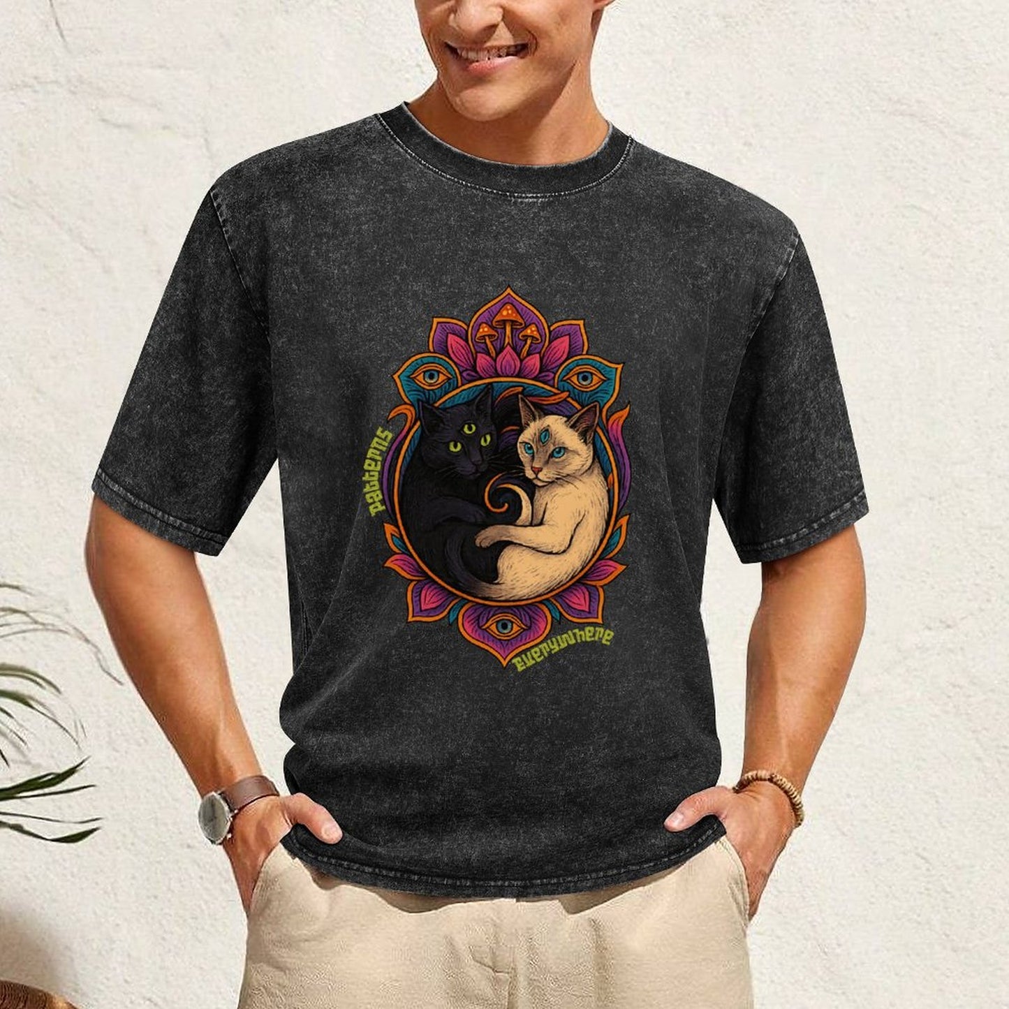 DTG 190gsm Men Washed Vintage T-Shirt (Front Printing)